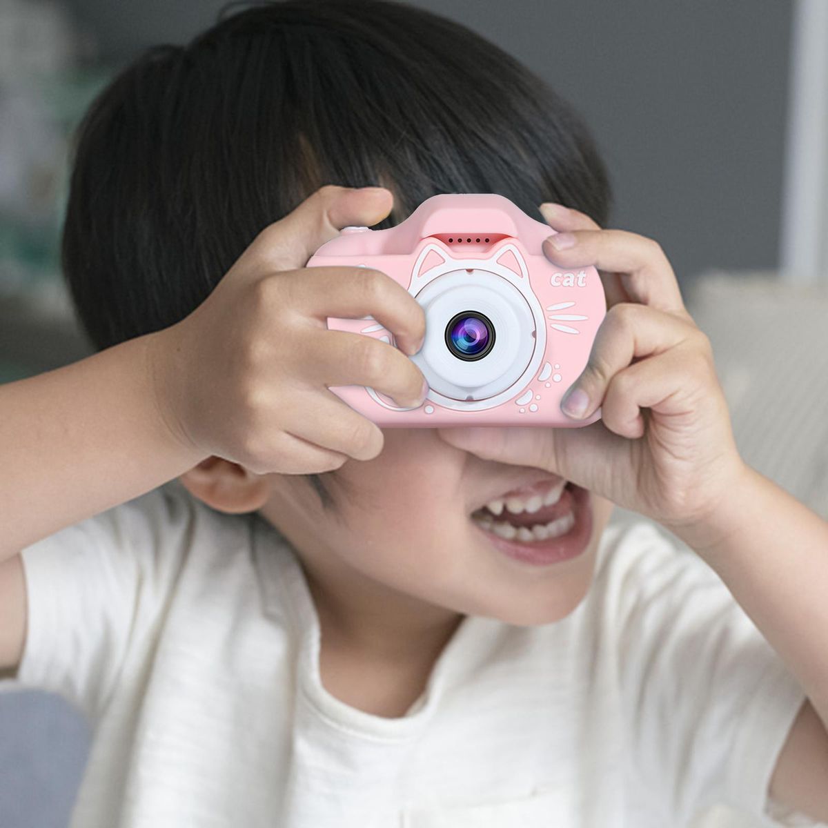 Digital Camera For Kids Background Switching  Cat Shape