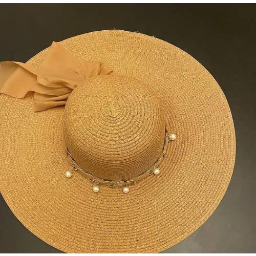 Women's Large Brim Straw Hat For Church And Beach