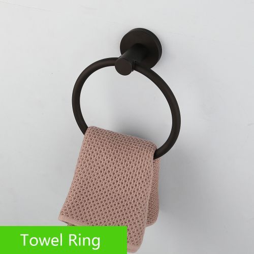 Torayvino Black Bathroom Accessories Set 304 Stainless Steel Towel Rail Rack Soap Holder Bar Hook Toilet Brush Bathroom Hardware