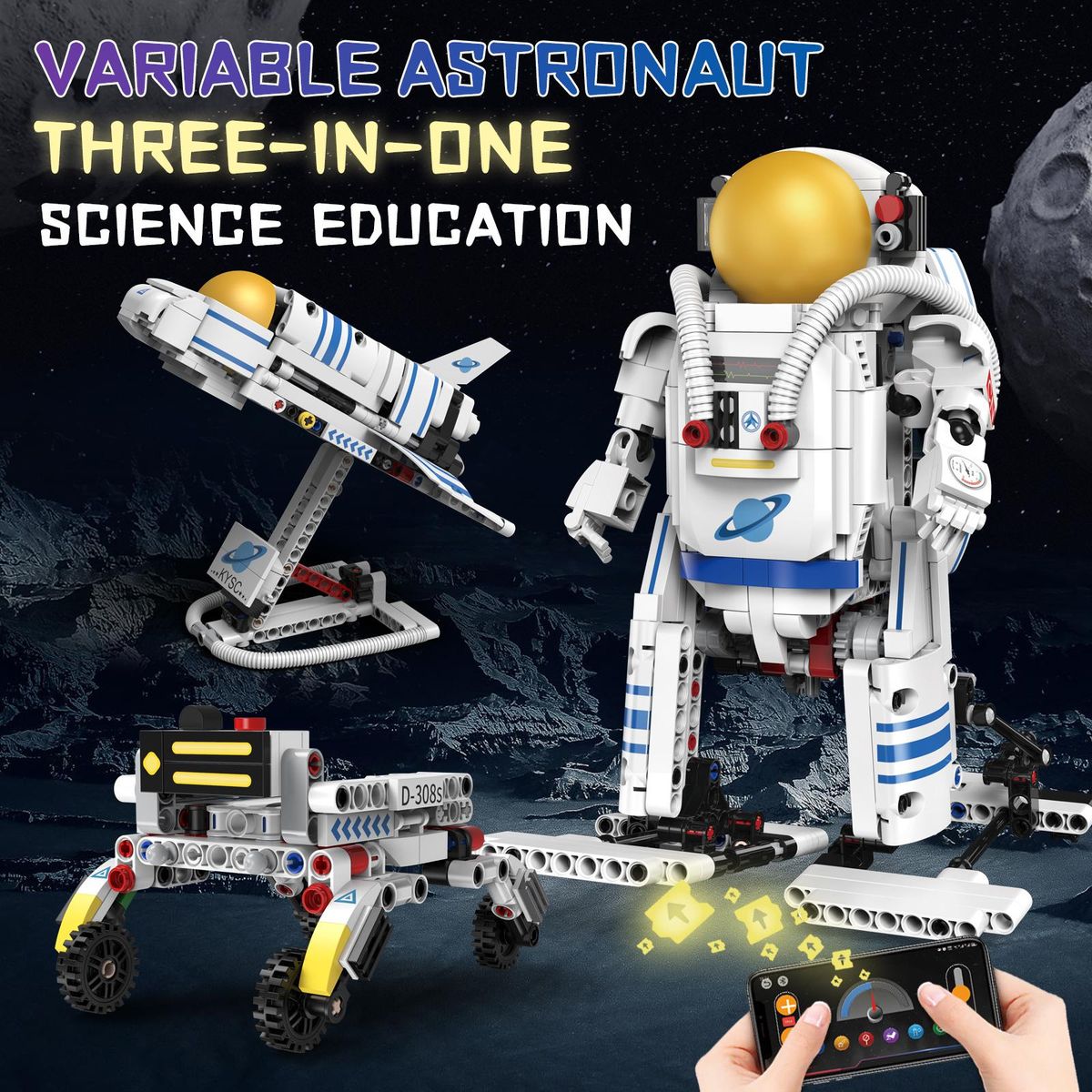 K96166 RC Toys Programming Transformer Building Blocks Astronaut Educational toys for children
