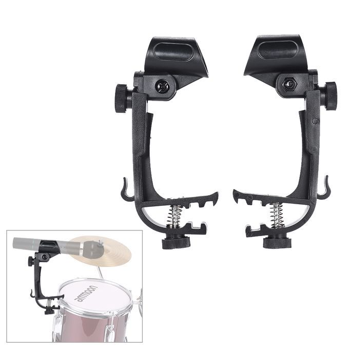 2pcs Clamp Clip On Drum Rim Mic Mount Holder Adjustable