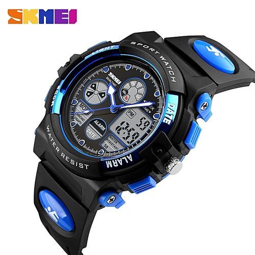 High Quality Children Sports Wristwatch Dual Movements Watch Light With Chronograph 5ATM Kids Alarm Water-proof Back By HonTai