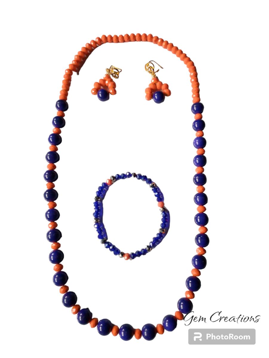 Blue And Orange Classic One Layer Bead