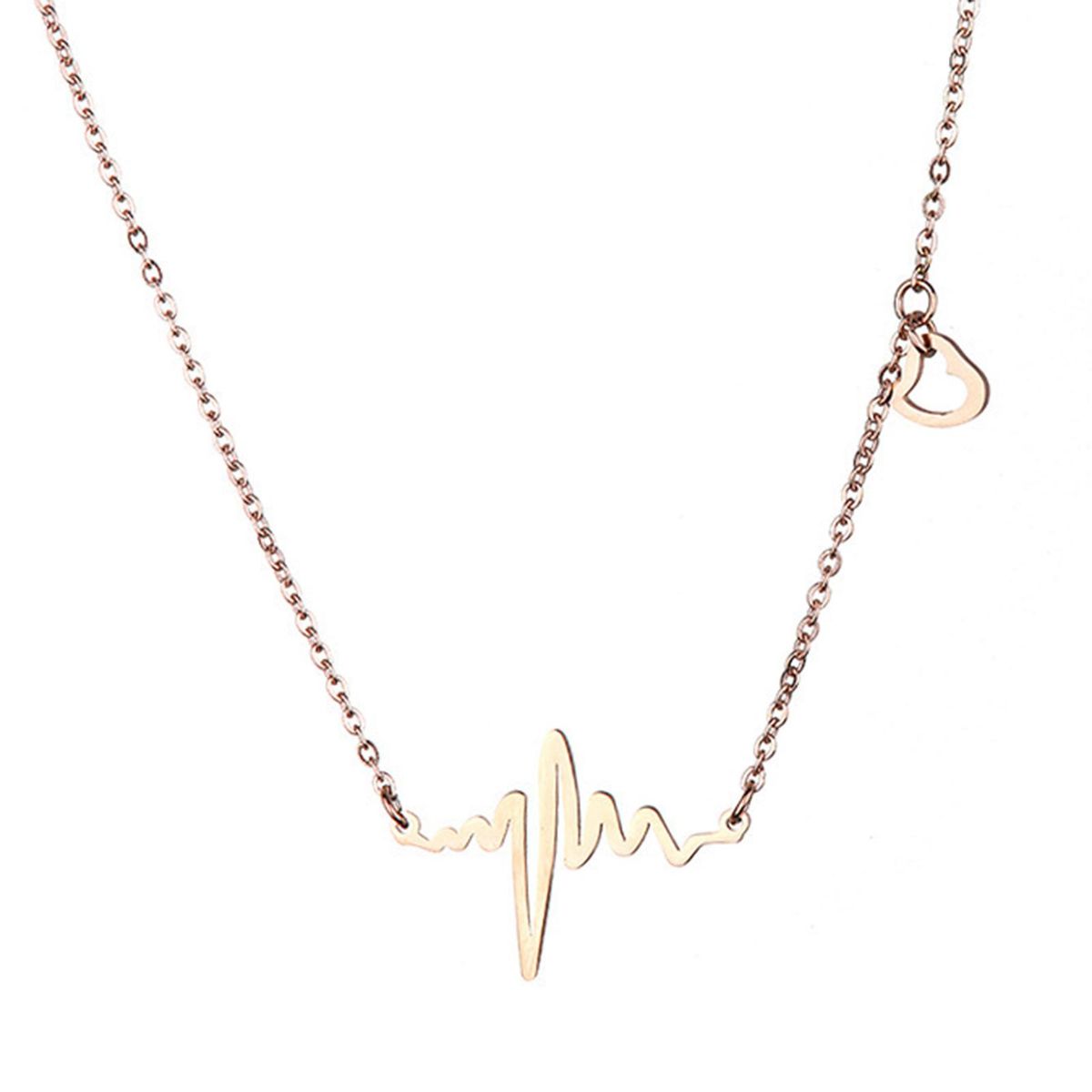 ECG Necklace Heartbeat Necklace Short Clavicle Chains Female Pendants Accessories Lifeline Pulse Necklace for Women Girls