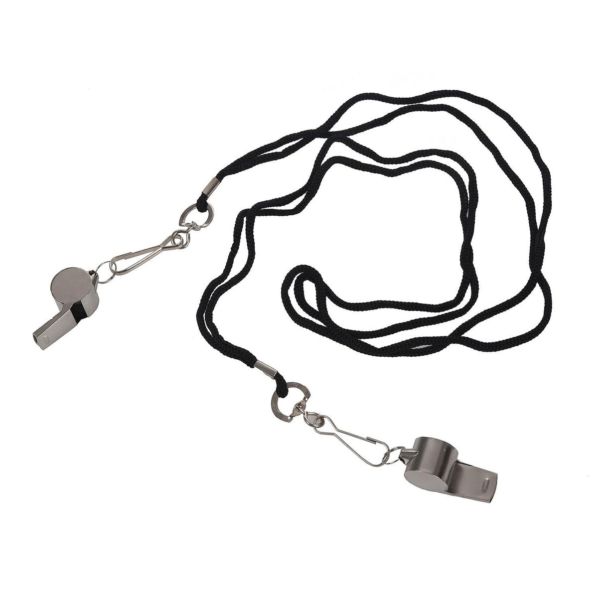 Metal Referee Whistles Whistles with Lanyard for Football Coaches and Officials, 2 Pcs