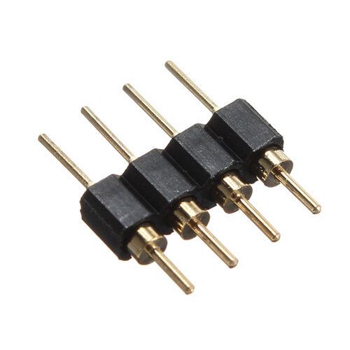 10 X 4pin Male Connector For RGB 5050 3528 LED Strip Light Connect Gold Plated