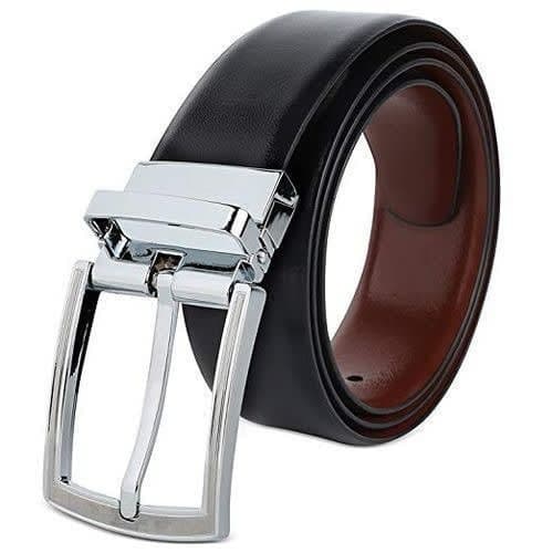 Black-brown Double Sided Reversible Men's Leather Belt