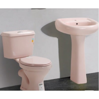 Toilet Seat & Wash Hand Basin - Pink