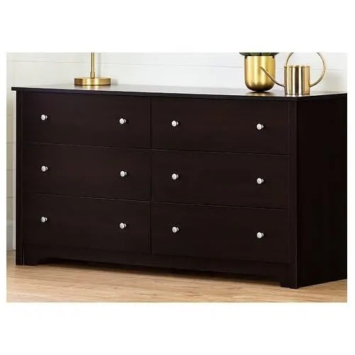 Double Dresser - 6 Drawer - Black