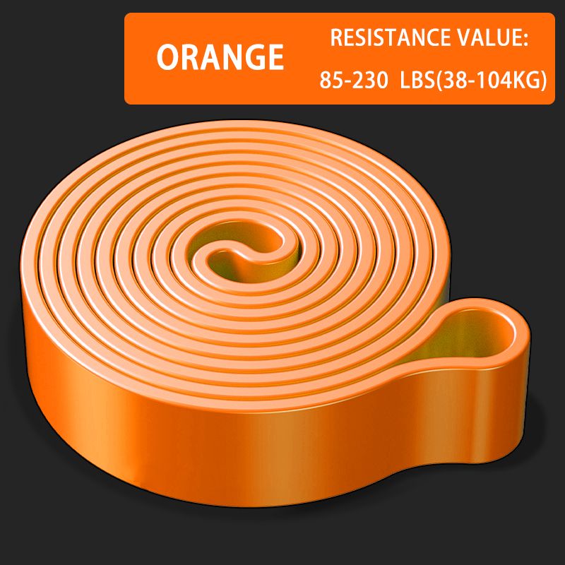 208cm Thick Stretch Resistance Band Sports Expander Elastic Pull Up Powerlifting-Orange 85-230Lbs