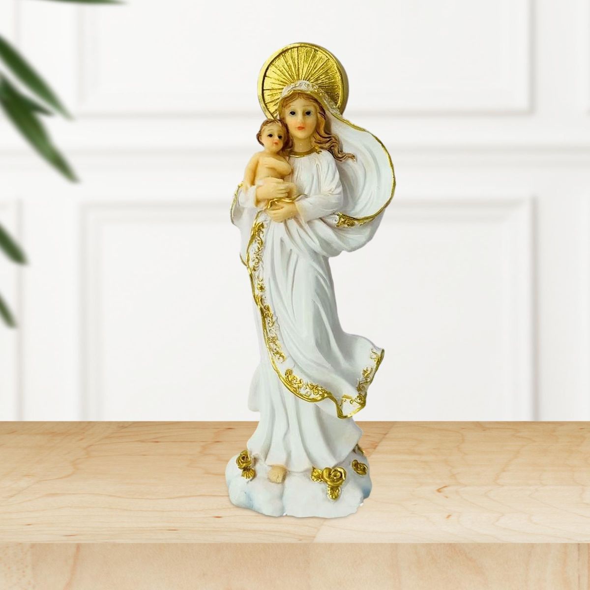 Blessed Mother And Child Jesus Figurine Catholic Sculpture