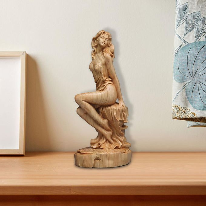Modern Boxwood Beauty Figurine Goddess Doll Statue Statue Decorative
