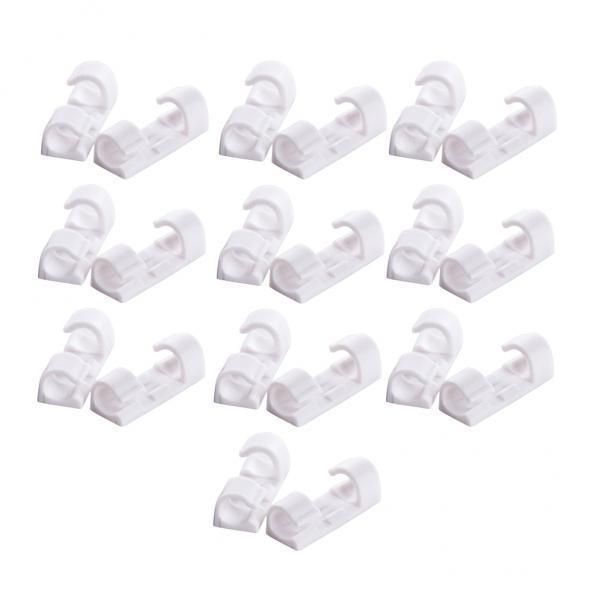 3xSelf-adhesive Wire Tie Cable Clamp For Car   Camera GPS 20Pcs White