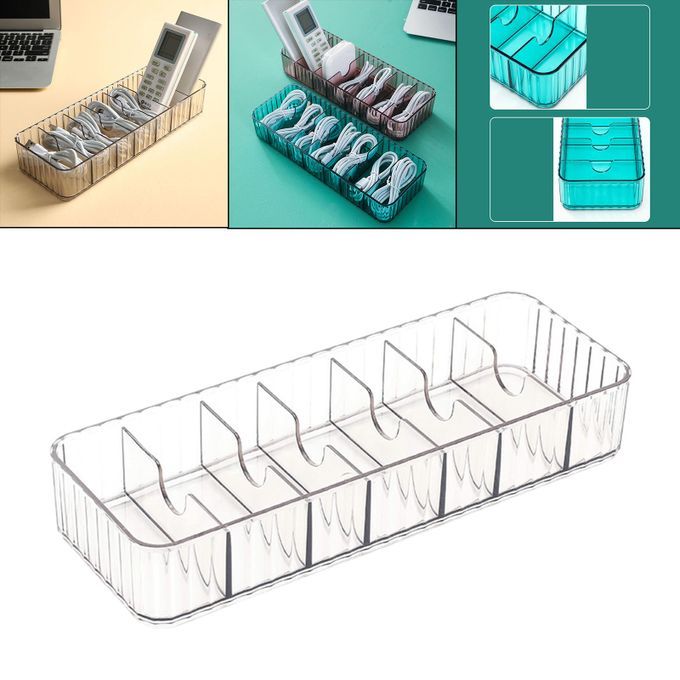 Cable Storage Box Desk Stationery  Organizer Holder For Clear