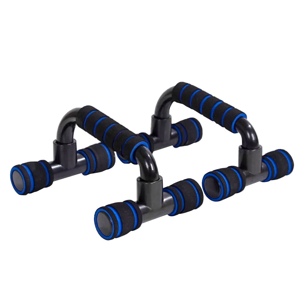 1Pair S Stands Grip Fitness Equipment Handles Chest Body Buiding Fitness Sports-Blue