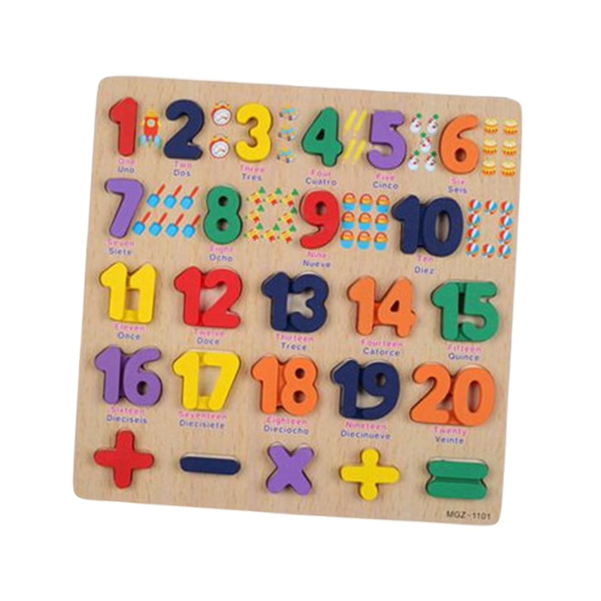 Spanish Blocks Jigsaw Wooden Pegged Puzzles Number