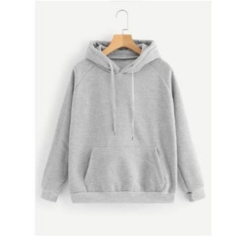 Men Plain Hoodies - Grey