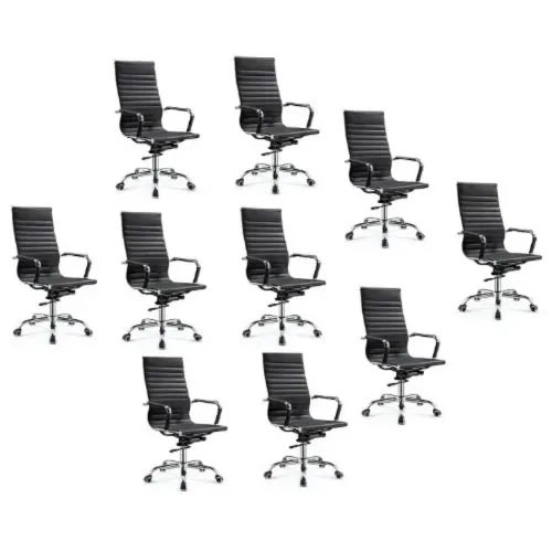 Executive Iron Frame Swivel Leather Office Chair - 10 Pieces
