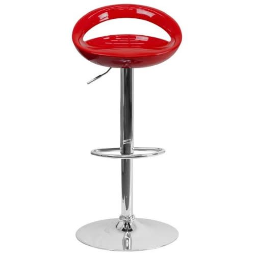 Plastic Adjustable Bar Stool - Red