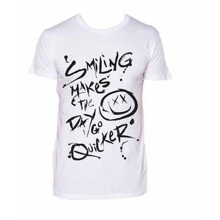 Smiling Makes the Day Go Quicker Print Tshirt - White