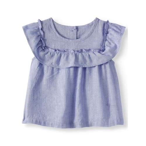 Baby Girl Chambray Ruffle Top