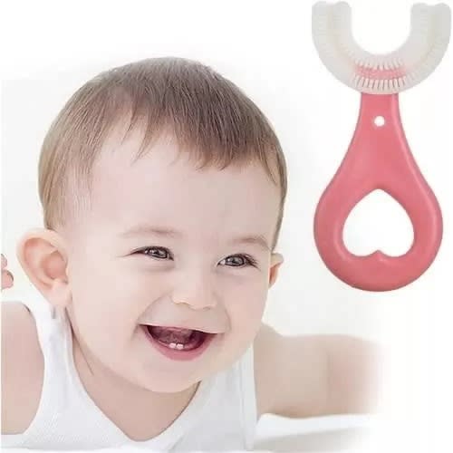 U-shaped Training Toothbrush For Kids - 1pc Pink