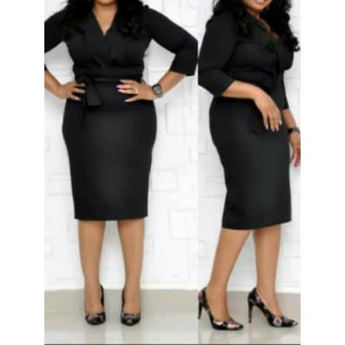 Formal Midi Dress -black
