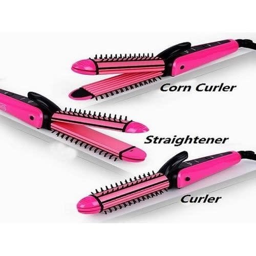 3 In 1 Hair Straightener, Hot Comb And Curler