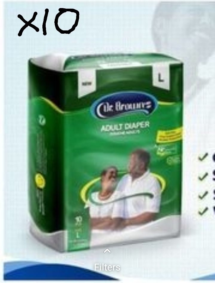 Adult Diaper 10Packs (100 Count )- Size: Large