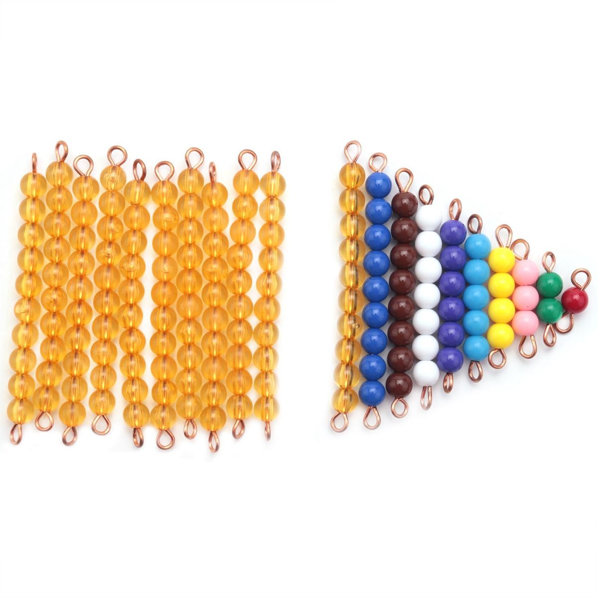 10Pcs 10 Yellow Beads + 10 Yarns Of 1-10 Colorful Colored