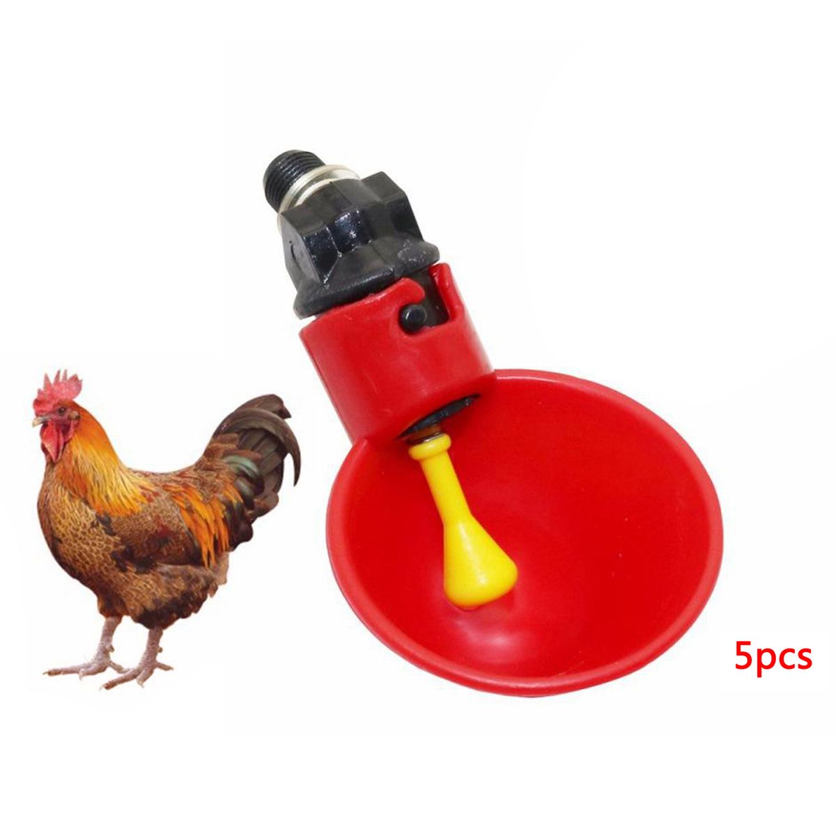 5x Poultry Water Drinking Cups- Chicken Hen Automatic Drinker Drink