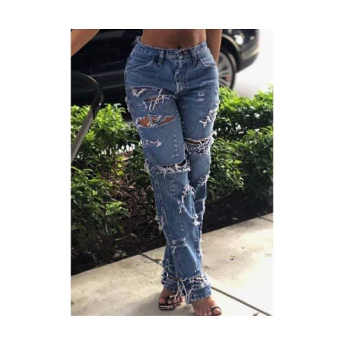 Super Ripple Boyfriend Jean Blue