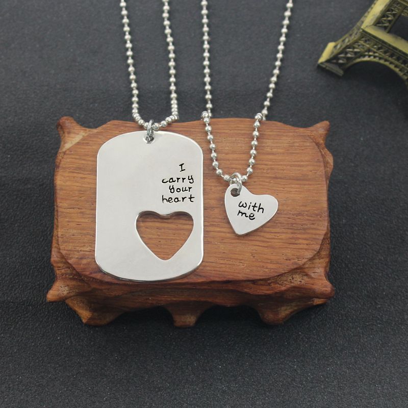 Couple's Necklace Pendant-Silver