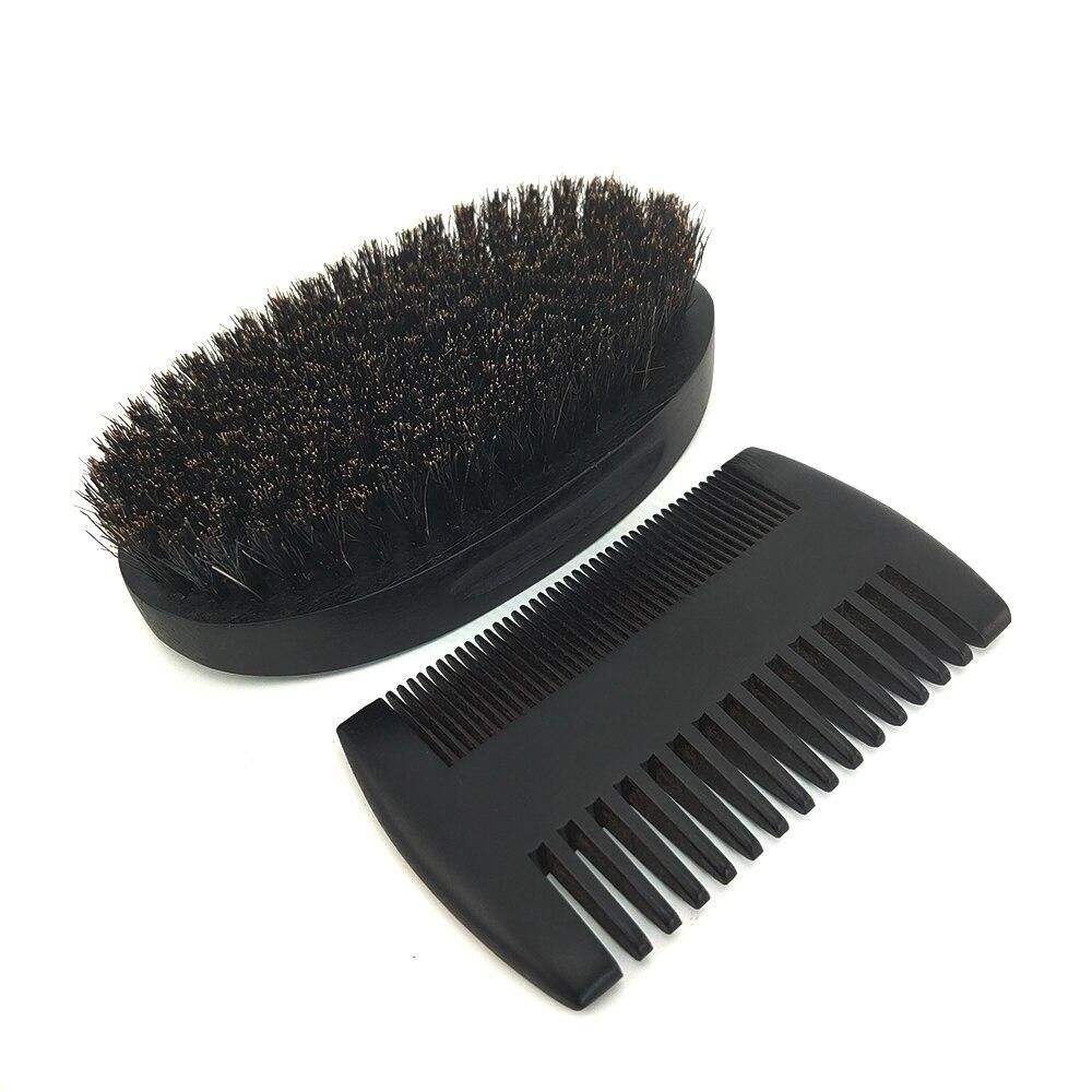Wood Beard Kit Beard Brush Set Double-Sided Styling Comb Repair Modeling Cleaning Care Kit for Men