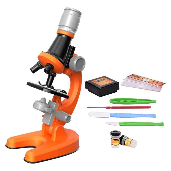KIDS 40X-1200X Starter Microscope Science Kit With Slides Orange