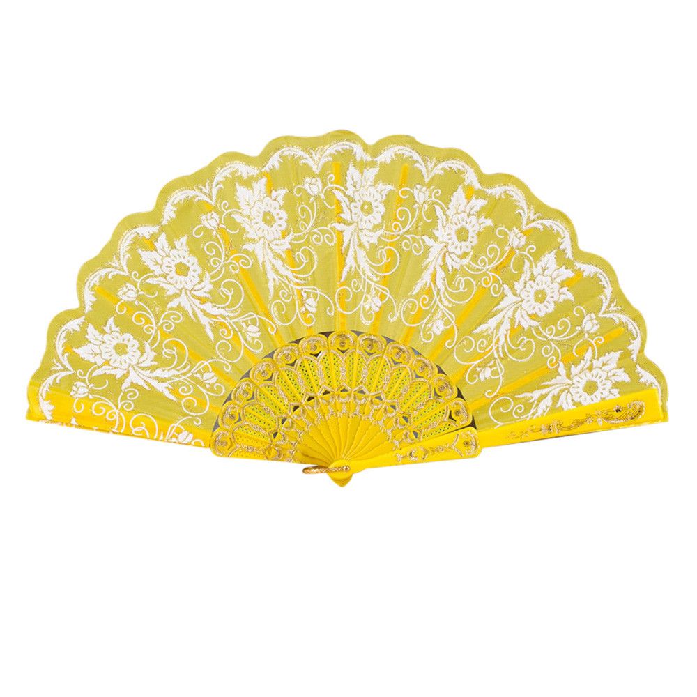 Folding Flower Pcs Silk Chinese/Spanish Party 1 For Style Hand Wedding Tool Lace Decoration Fan Held Fan Dance