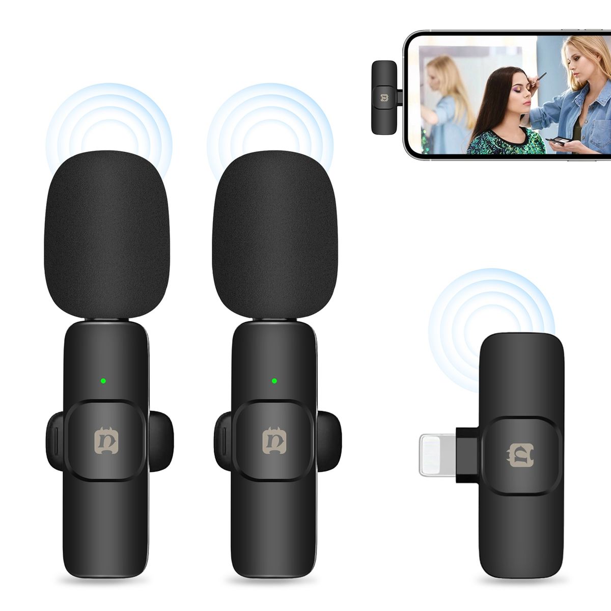 PU3150B One-Trigger-Two Mini 2.4G Wireless Microphone