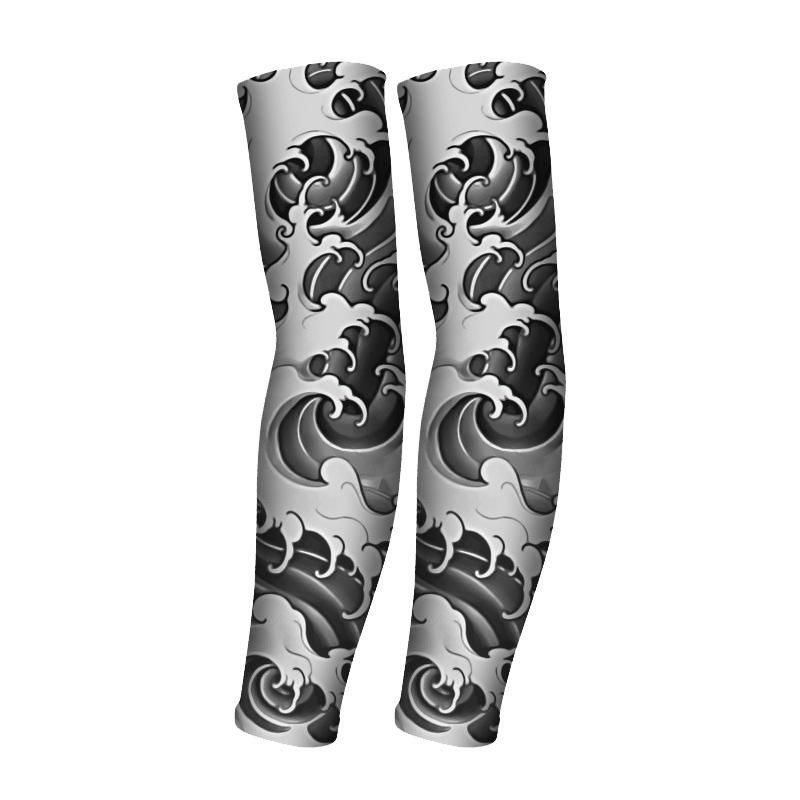 Ice Silk Sunscreen Sleeve Seamless Flower Arm Tattoo Sweat