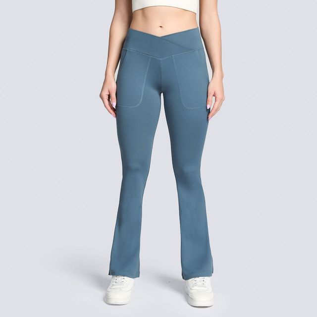 Waist Crossover Flare Yoga Leggings