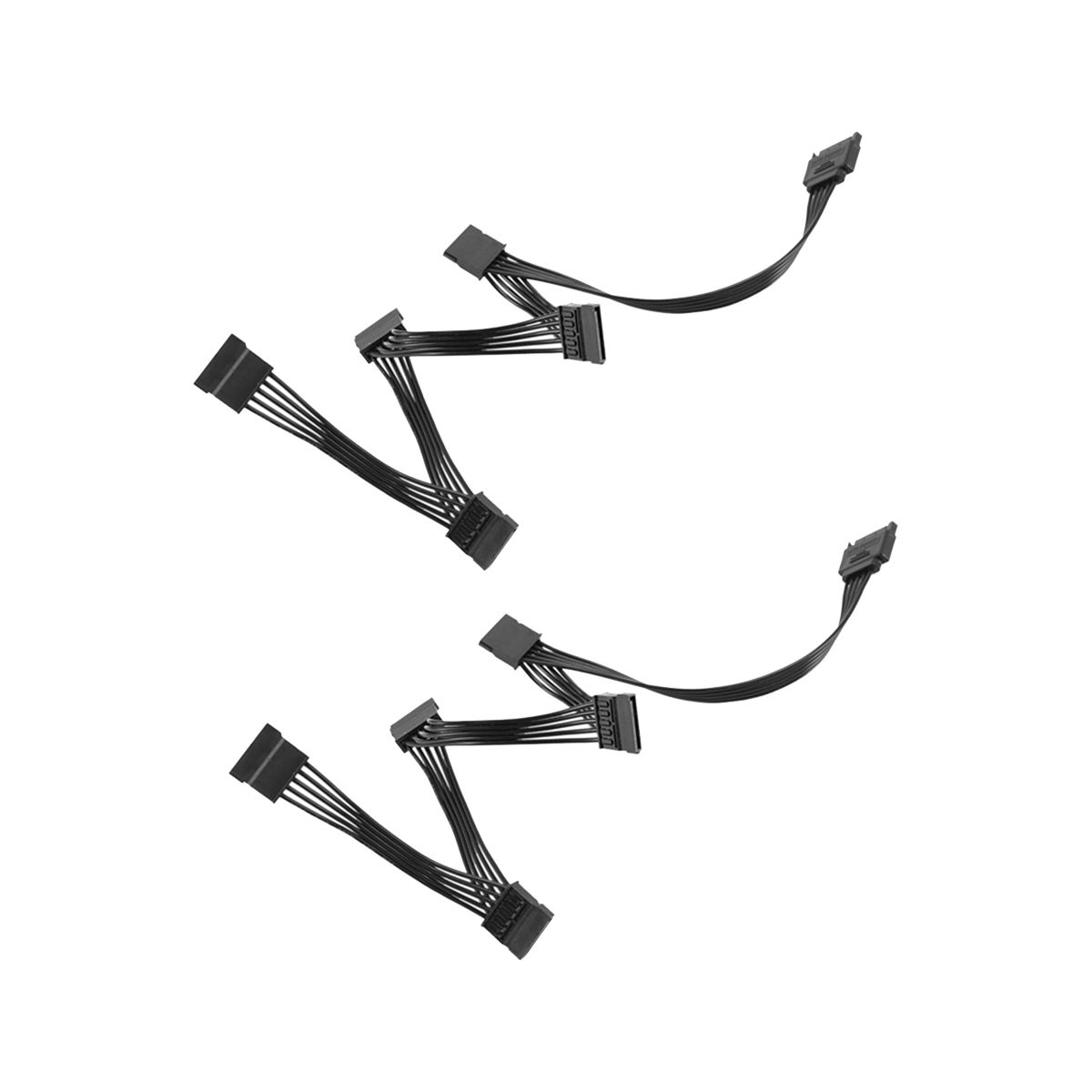 2PCS 15 Pin SATA Power Extension Hard Drive Cable 1 Male to 5 Female Power Supply Splitter Adapter Cable