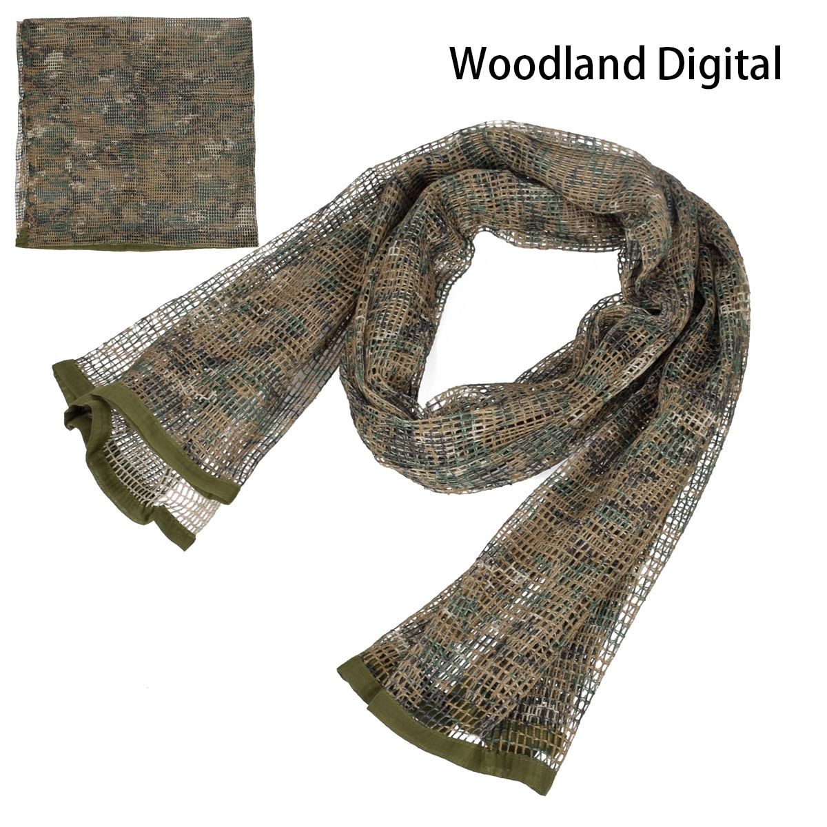 Hunting Mesh Net Tactical Scarf For Hunting Shooting Wild Photography Military Outdoor Activities-190x90cm Woodland Digital