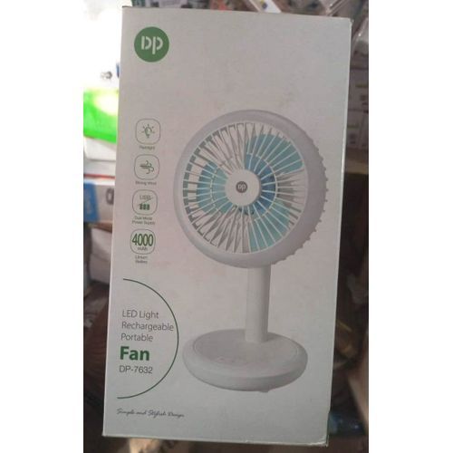 Rechargeable Table Fan 4000mAh With LED LIGHT