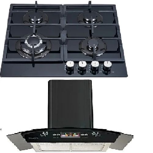 90cm Smoke Extractor Kitchen Hood + 4 Burner Gas Hob