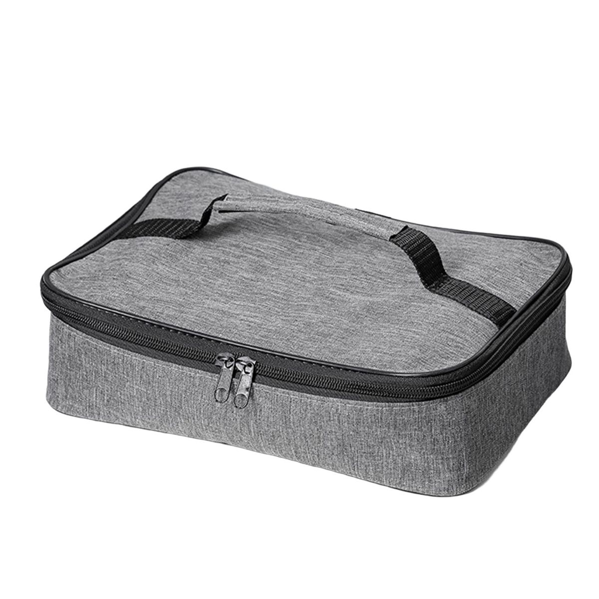 Thermal Insulation Bag Office Worker Portable Food Bento Box Handbag Grey