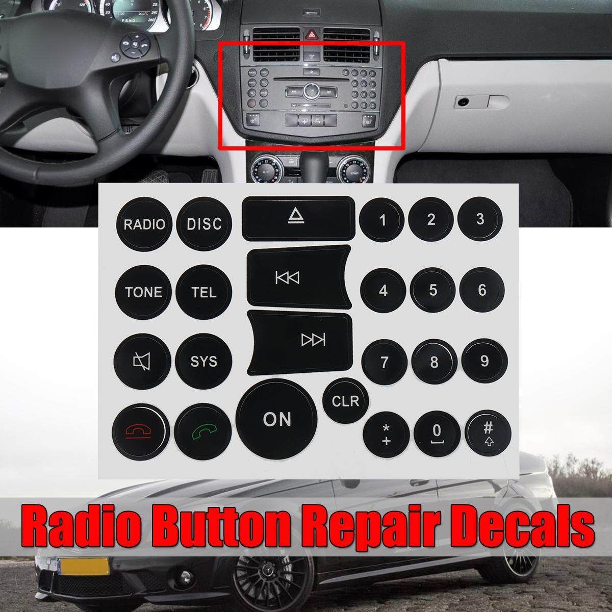 Radio Switch Button Repair Sticker Decal Fit Mer Cedes Ben Z E GLK W Class 07-14