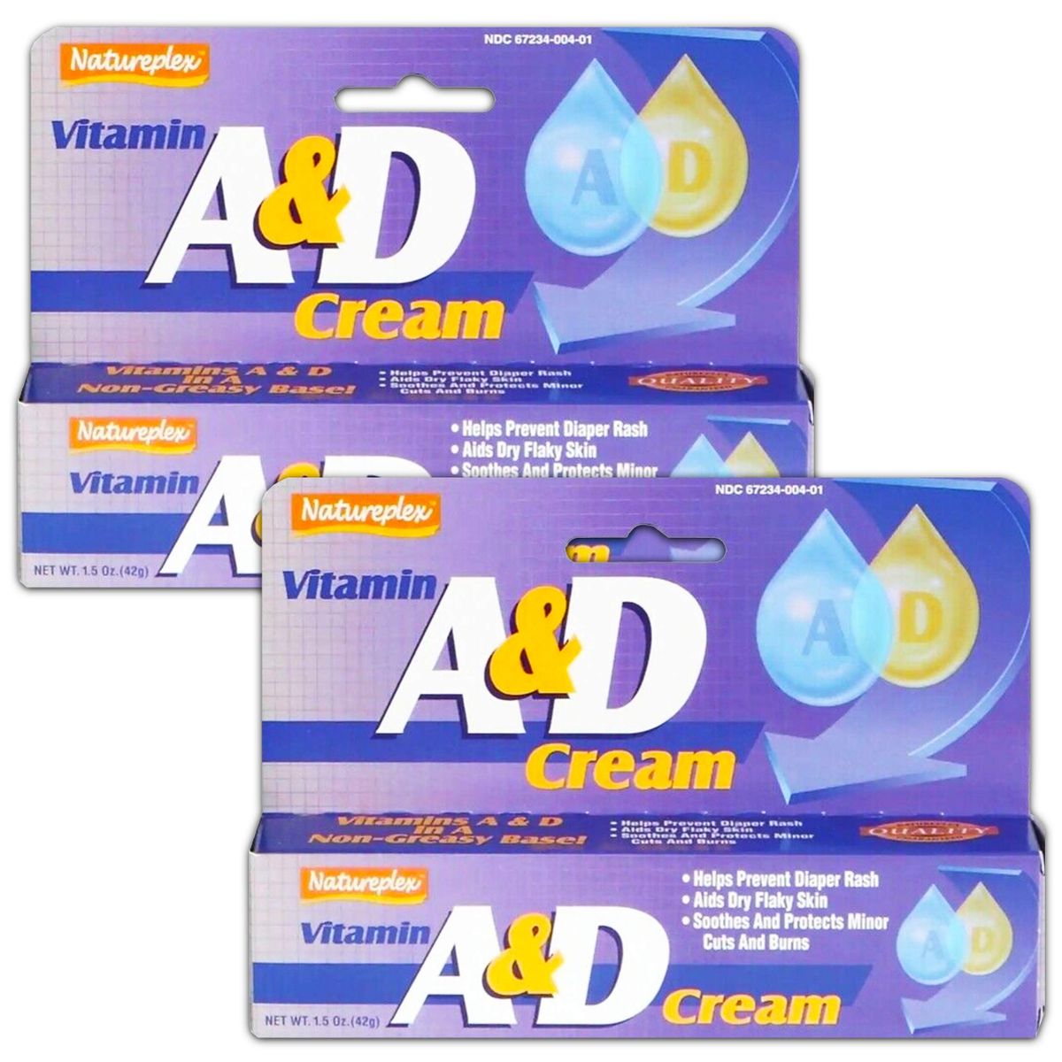 Vitamin A&D Cream 1.5 Oz Diaper Rash,Cuts,Burns.(2packs)