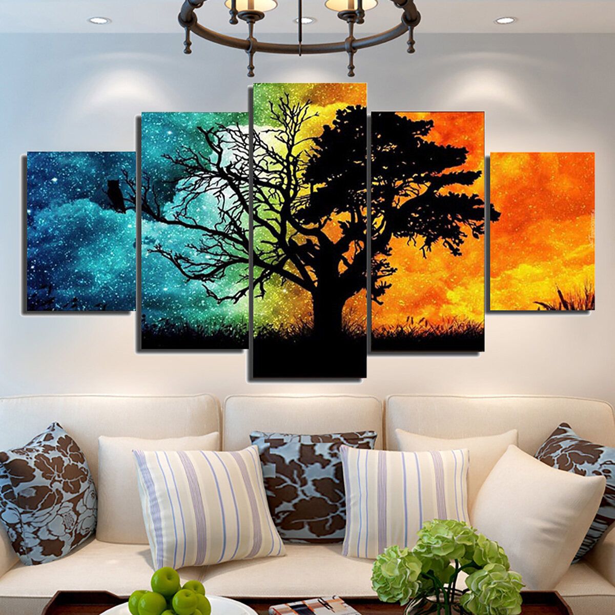 5 Pcs Frameless Canvas Prints Pictures Morden Abstract Paintings Canvas Wall Art