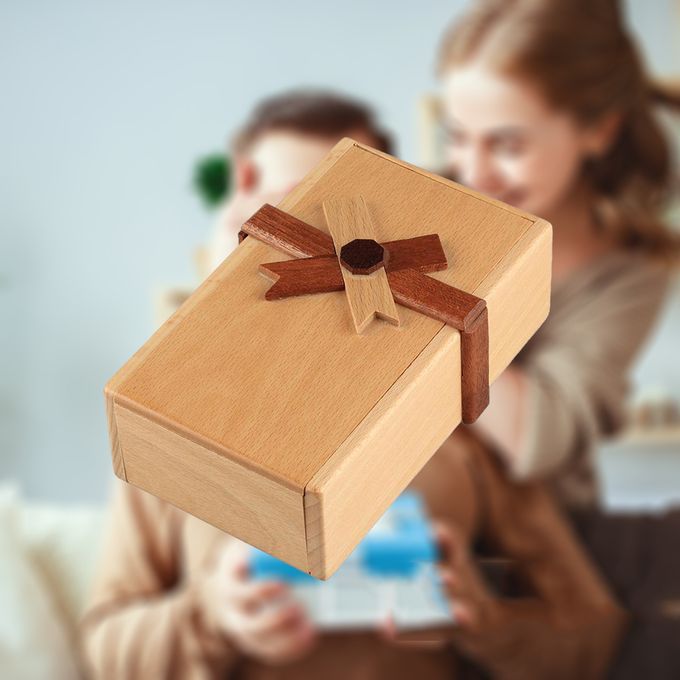 Beech Magic Puzzle Box With Secret Compartments Hard Jewelery Money