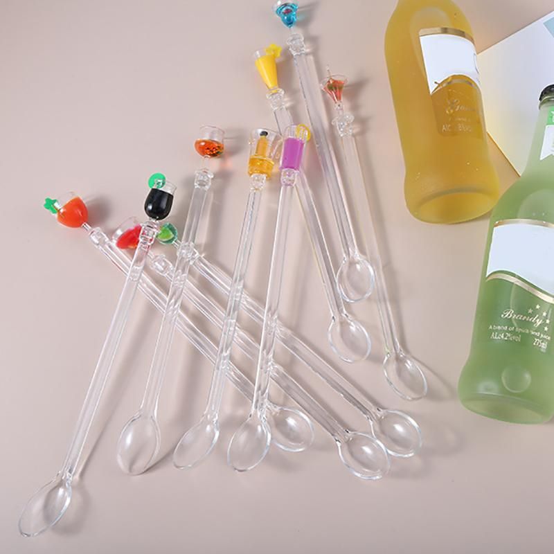 Cocktail Stirring Soup Spoon Bootle Cup Acrylic Mixer Bar