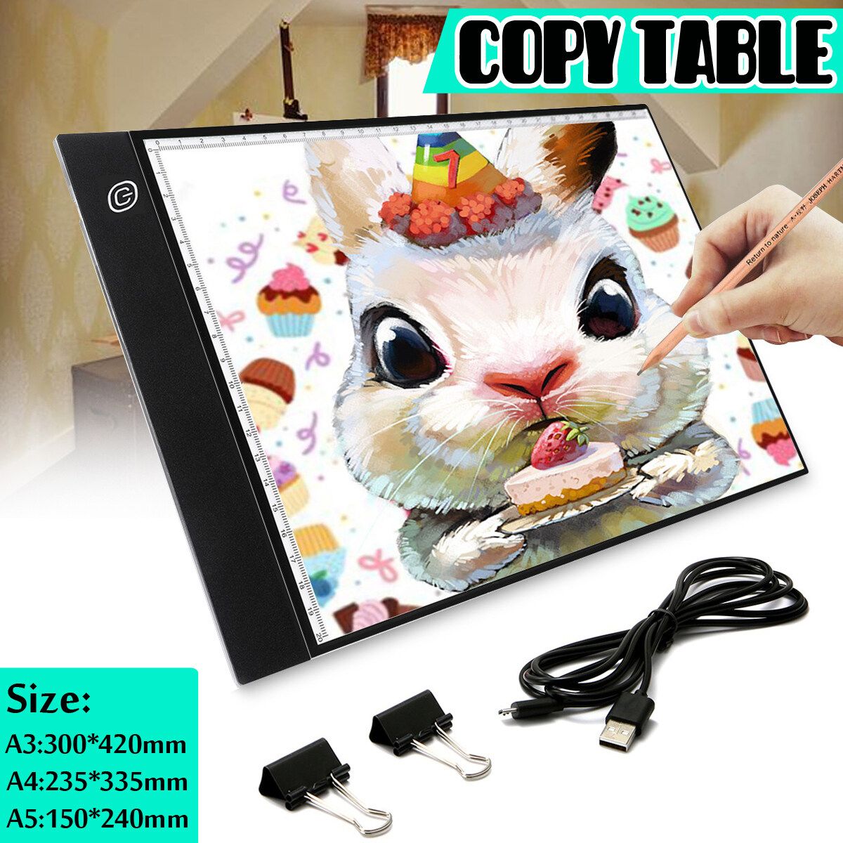 A3/A4 LED Drawing Board Tracing Light Box Tattoo Copy Artist Craft Table Panel A5